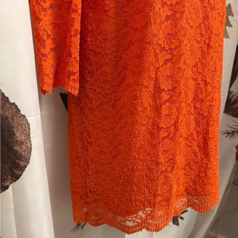 New Topshop size 10 Elegant Orange Lace Dress​ - Picture 9 of 10